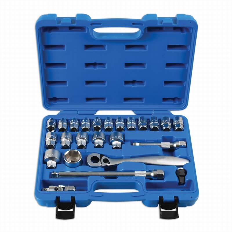 Low Profile Dual Drive Socket Set 1/2″D 24pc