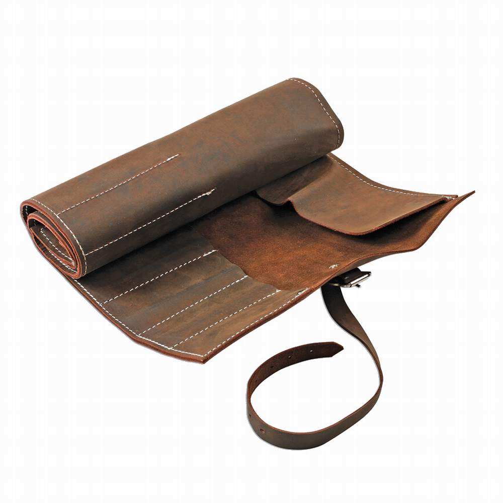 Gunson Leather Tool Roll Antique Finish 15 Pockets