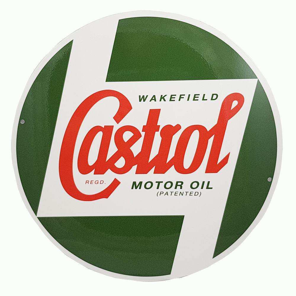 Castrol round metal sign - CASTROL SIGN