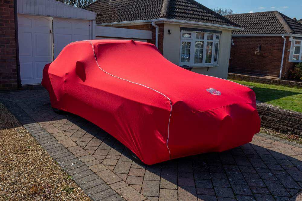 Premium indoor car cover red/silver – MGB GT