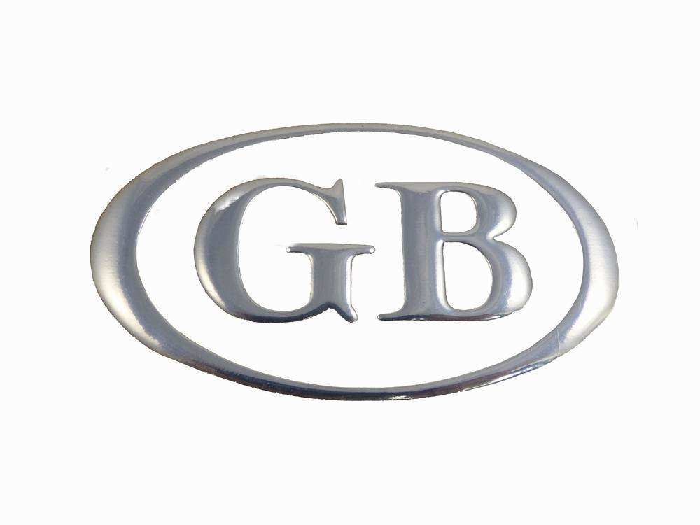 Badge chrome GB badge on bground Mini