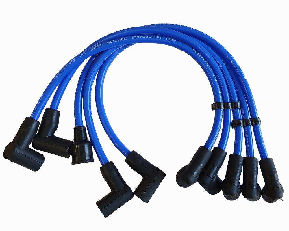Ignition lead kit silicone 8mm blue