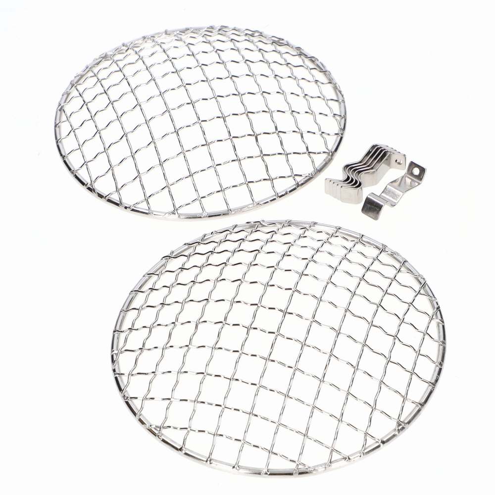 HEADLAMP STONE GUARD MESH 5-3/4 INCH - STAINLESS STEEL (PAIR) - HSG005