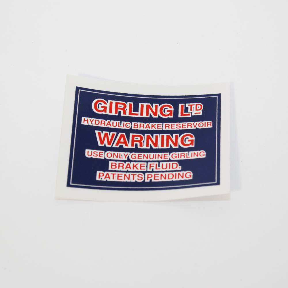 Label Girling warning