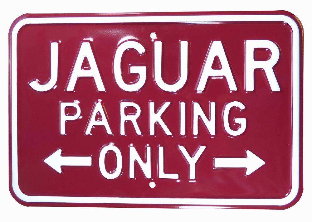 Sign Jaguar parking wide