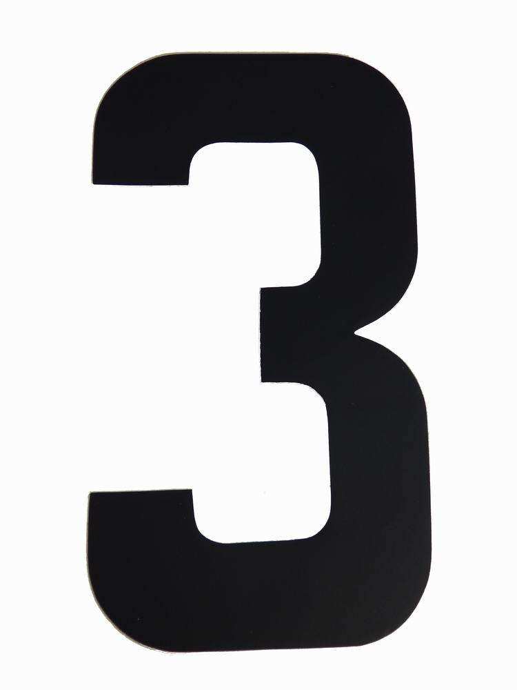 Race number s/a black three