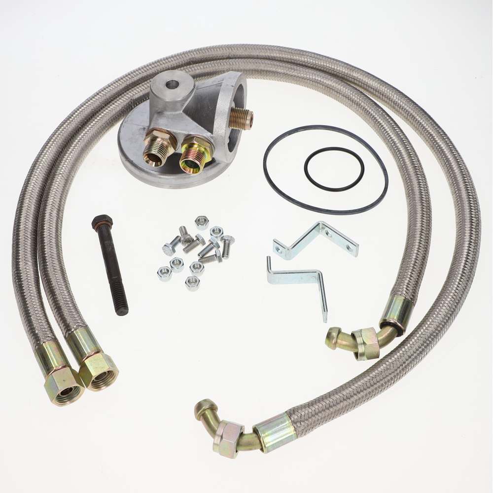 SPIN ON OIL COOLER KIT STAINLESS STEEL BRAIDED - TT1268S