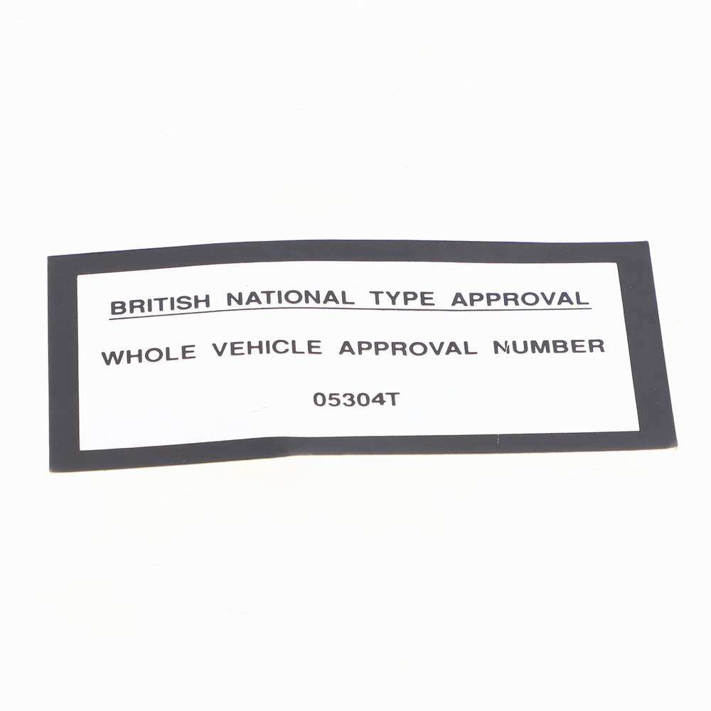 Decal type approval - TVR_V0147