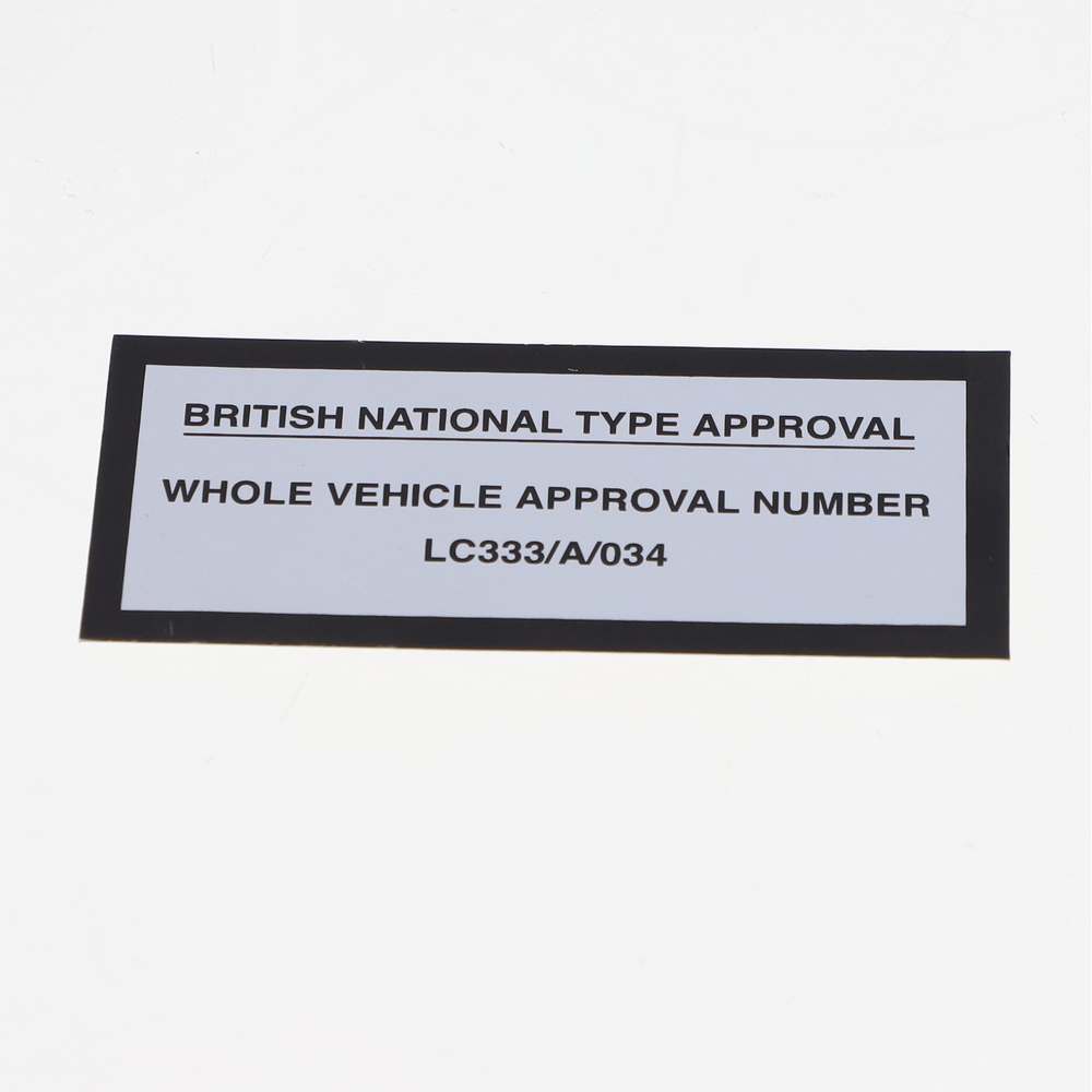 DECAL TYPE APPROVAL TUSCAN - TVR_V1098