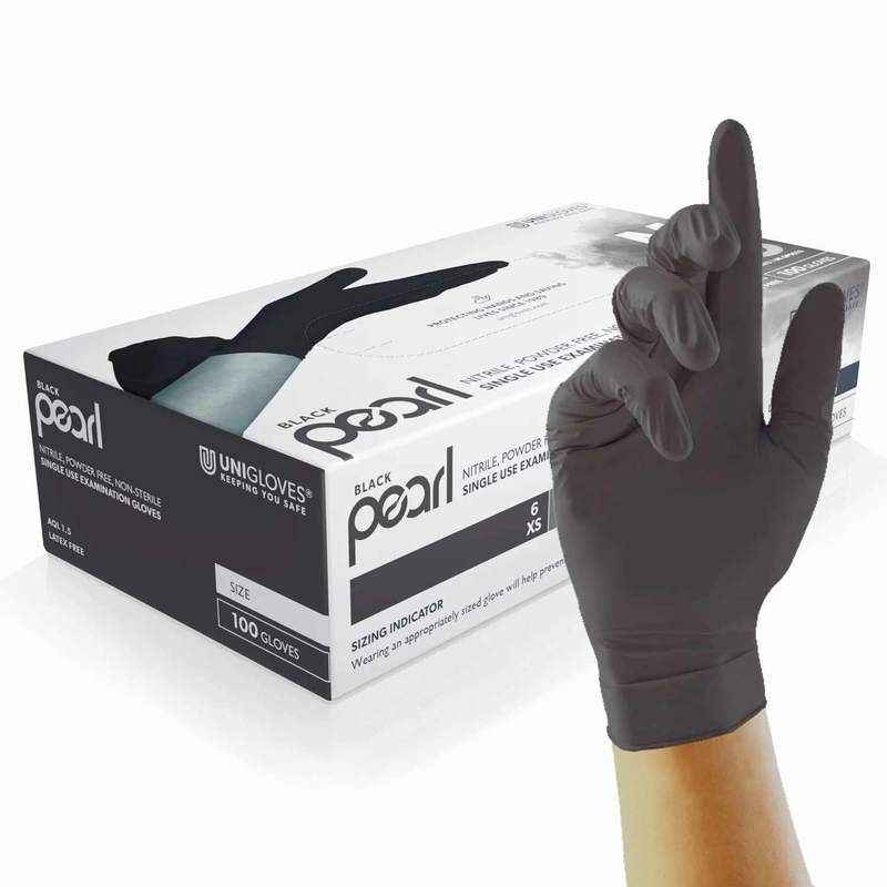 Black, medium weight nitrile gloves (M) (U1GP0033)